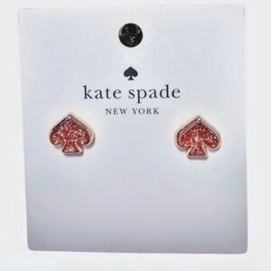 NEW kate spade rose gold pink glitter earrings